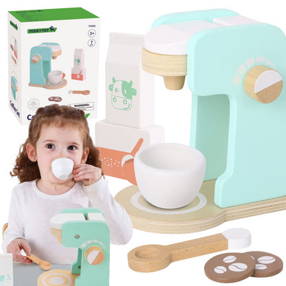 TOOKY TOY Drewniany Ekspres do Kawy Zestaw dla Dzieci 7 el.