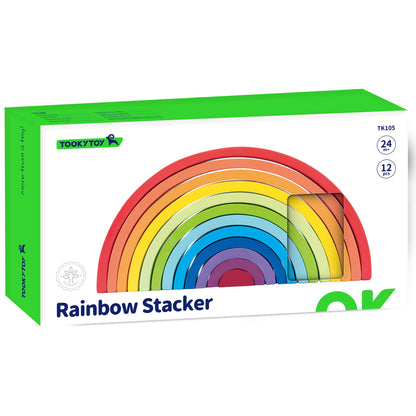 TOOKY TOY Układanka Drewniane Klocki Montessori Tęcza