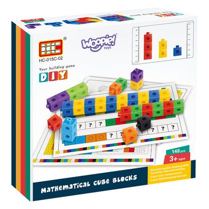 WOOPIE Gra Układanka Matematyczna Klocki Konstrukcyjne + Wzory 148 el.
