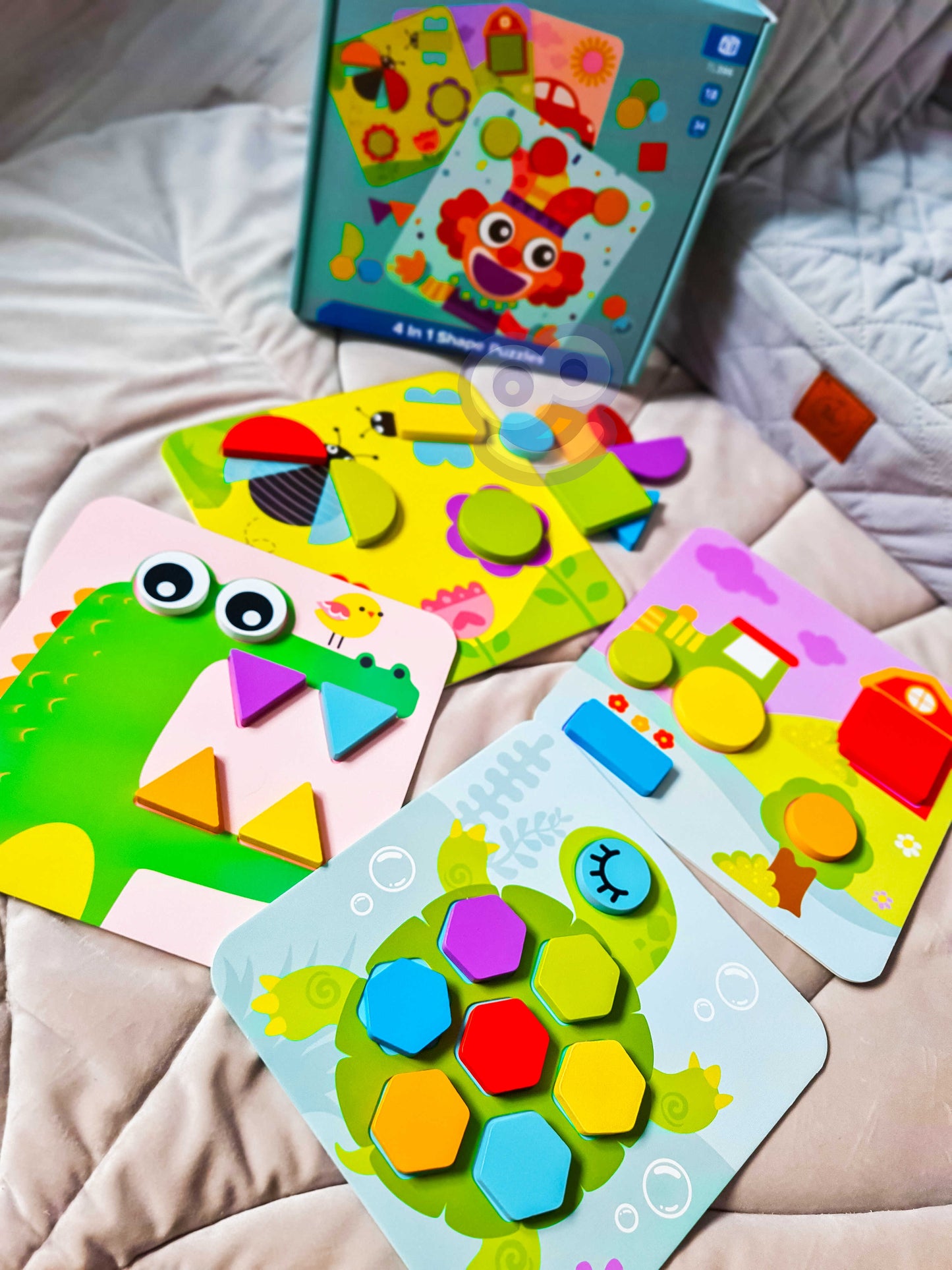 TOOKY TOY Puzzle 4 w 1 Układanka Klocki Mntessori
