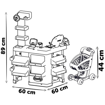SMOBY Sklep Supermarket z Wózkiem Kasą i Elektronicznym Skanerem