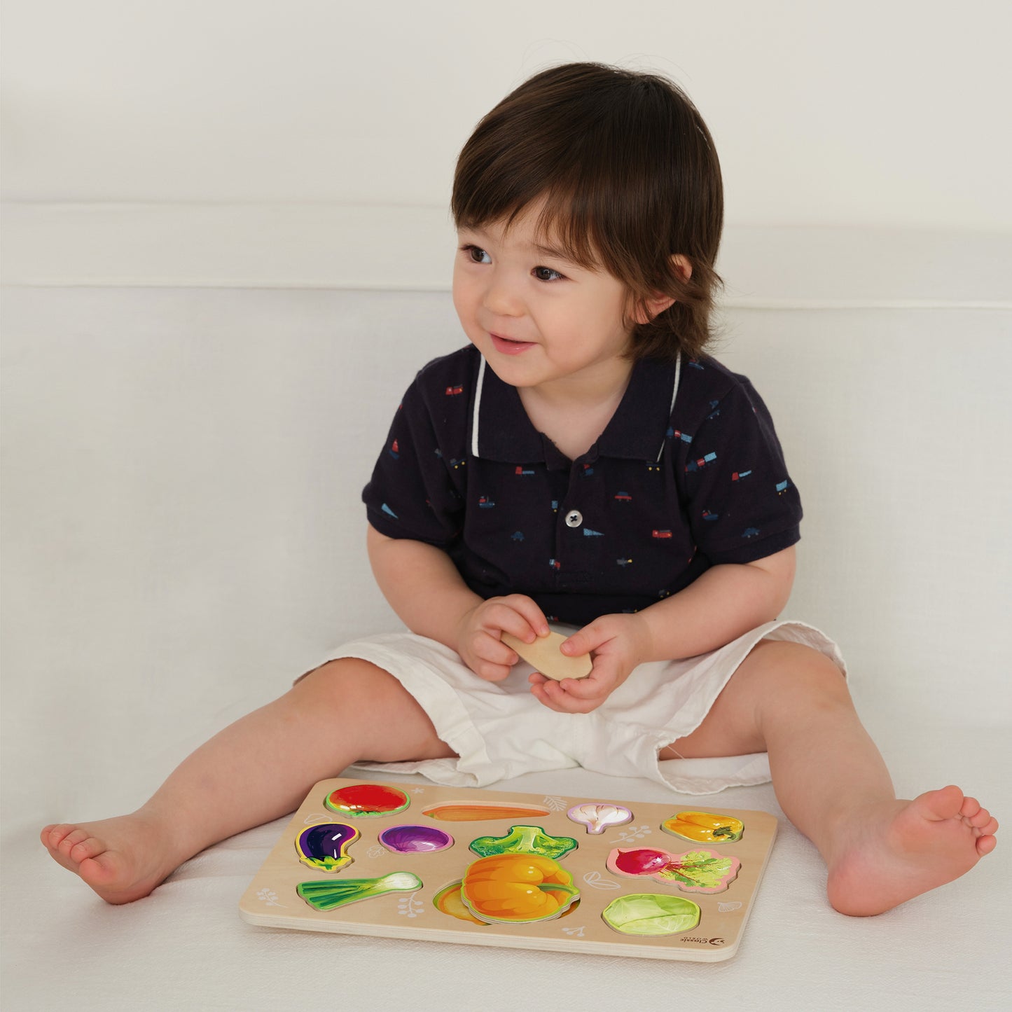 CLASSIC WORLD Drewniana Układanka Montessori Warzyw