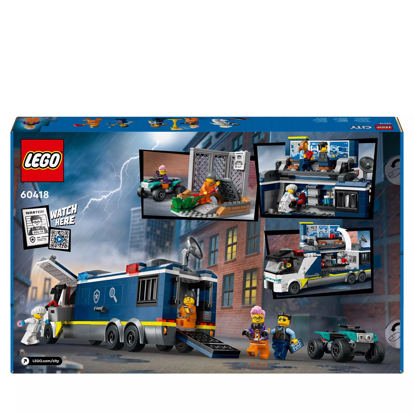 LEGO City Policyjna ciężarówka z laboratorium kryminalnym 60418