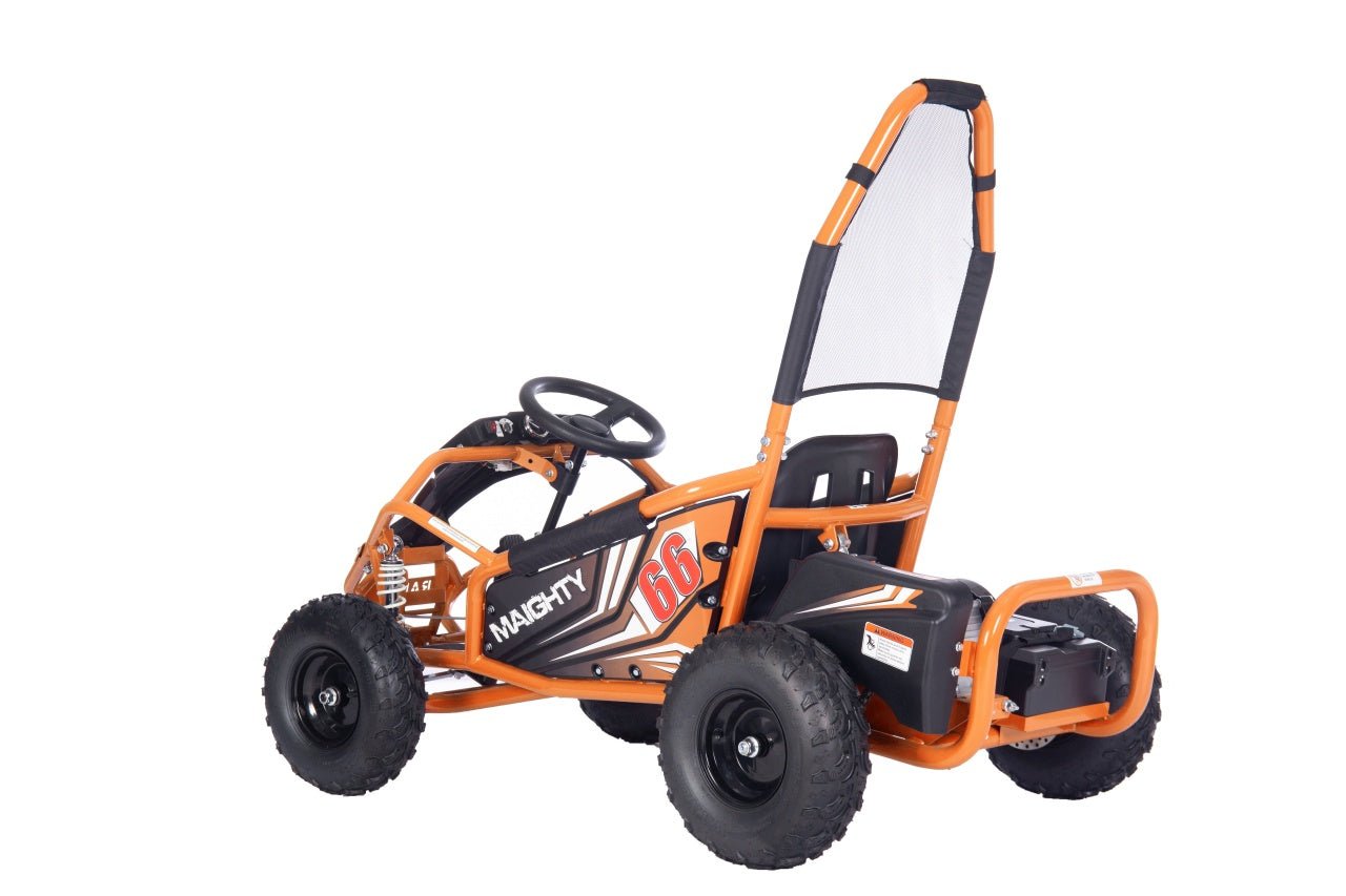 Pojazd Gokart Elektryczny MAIGHTY Pomarańczowy - www.zabawki - sensoryczne.pl