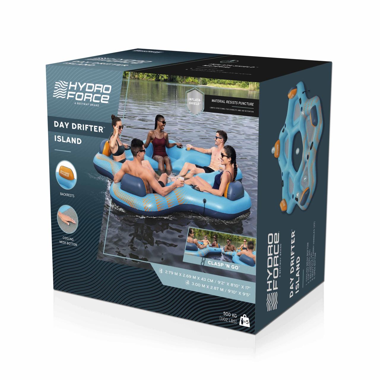 Wyspa Materac Do Pływania Hydro Force 300/287cm BESTWAY - www.zabawki - sensoryczne.pl